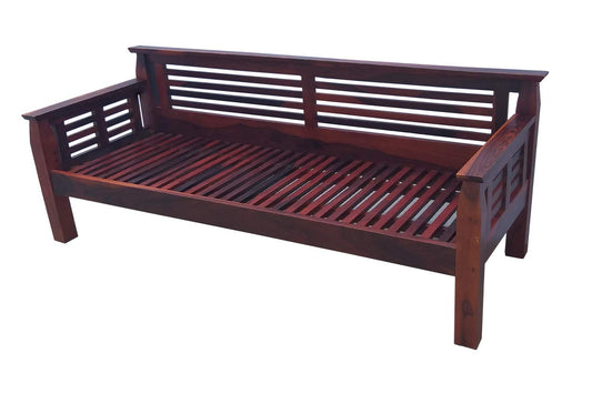 Sheesham Wood 3 Seater Sofa Set with Cushions for Living Room