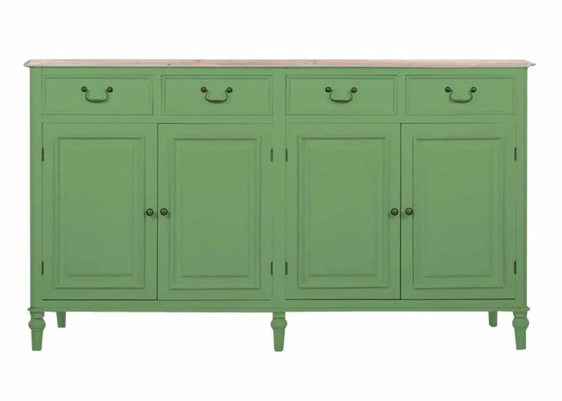 Solid Wood Cancun Storage Sideboard Cabinet with 4 Door and 4 Drawer for Living Room 