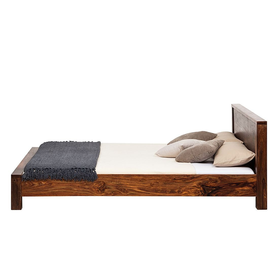 APRODZ Sheesham Wood Queen Size Boise Bed for Bedroom Stylish | Teak Finish