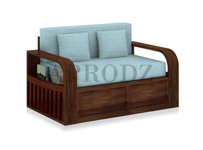 Sheesham Wood 2 Seater Sofa Cum Bed with Storage