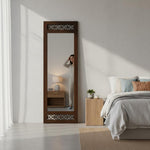 Solid sheesham Wood Full Length Floor Mirror for Bedroom Living Room Dressing Area Rectangular Mirror with Carved Sheesham Wood FrameModern Home Decor Furniture 