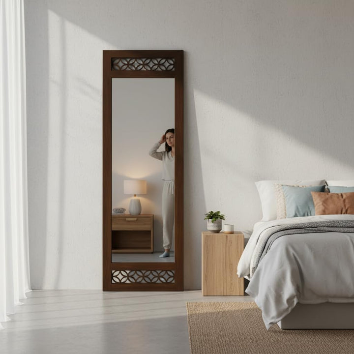Translation missing: en.Solid sheesham Wood Full Length Floor Mirror for Bedroom Living Room Dressing Area Rectangular Mirror with Carved Sheesham Wood FrameModern Home Decor Furniture 