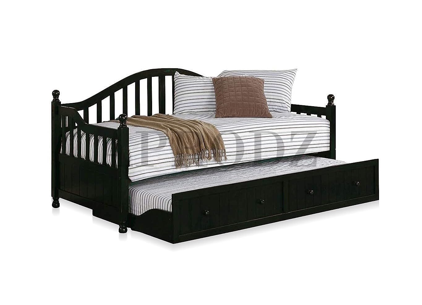 Drummo Sheesham Wood Daybed with Trundle Bed