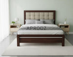 Modern Upholstered Platform Bed Frame with Tufted Headboard, Sturdy Wooden Slat Support, Noise-Free Design, Premium Fabric, Bedroom Furniture - Dark Brown 