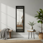Solid sheesham Wood Full Length Floor Mirror for Bedroom Living Room Dressing Area Rectangular Mirror with Carved Sheesham Wood FrameModern Home Decor Furniture 