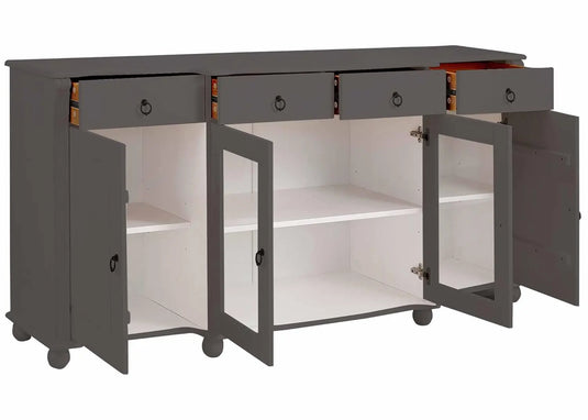 Translation missing: en.Aprodz Soild Wood Teresina Sideboard Storage Cabinet with Drawer for Living Room | Opera Evening Finish