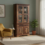 Bookshelf | Sheesham Wood Wooden Storage Organizer | Shelves Bookcase Rustic Durable, Stylish & Compact Design for Home, Office & Living Room | Furniture Organizer Elegant Finish (Brown 6) 