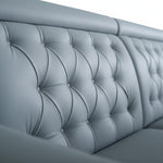 L-Shaped Sectional 6-Seater Sofa with Tufted Back Padded Armrest Perfect Fabric Corner Sofa for Guests Living Room, Drawing Room, Office & Lounge (Light Grey) 