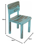 Solid Wood Cuiaba Dining Chairs for Living Room | Set of 2 Wooden Chair | Blue 