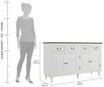 Solid Wood Cancun Storage Sideboard Cabinet with 4 Door and 4 Drawer for Living Room 