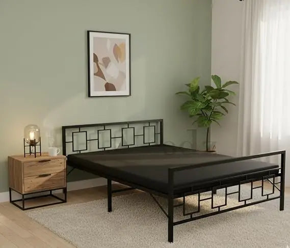 Translation missing: en.Metal Bed | Metal Bed With Foam Mattress Included | (King, Queen, Single Size with Mattress) (Geometric Design &amp; Geometric Design with Foam)  metal bed