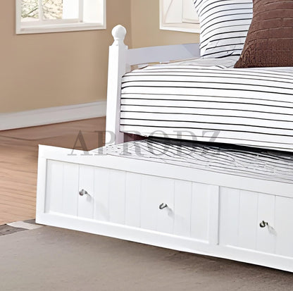 Drummo Sheesham Wood Daybed with Trundle Bed