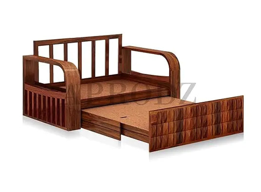 Translation missing: en.Sheesham Wood 2 Seater Sofa Cum Bed with Storage, (75 x 51 x 30 Inch) 