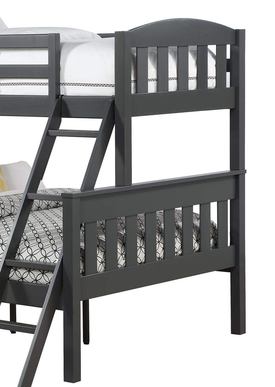 APRODZ Mango Wood Coedlac Kids Bunk Beds with Ladder for Bedroom | Grey Finish