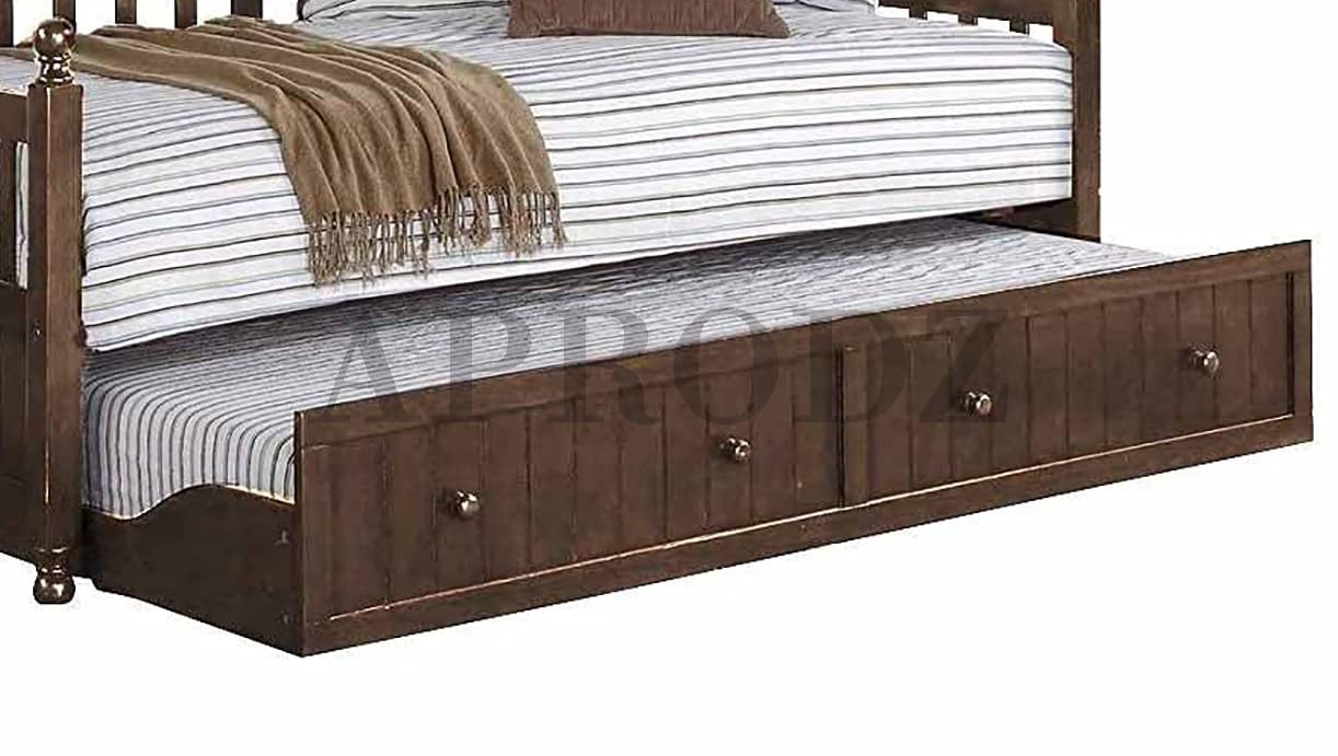 Drummo Sheesham Wood Daybed with Trundle Bed