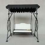 APRODZ Best Buy Steel Porch Jhula Swings Outdoor Iron Frame Deluxe Patio Garden Porch Canopy 3 Seats Swing with Bench 