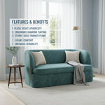 modern 3-seater sofa Luxury Curved Velvet Sofa with Gold-Plated Back 