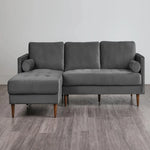 MidCen Wooden LHS L Shape 3 Seater Sectional Sofa Set with High-Density Comfortable Foam for Living Room 