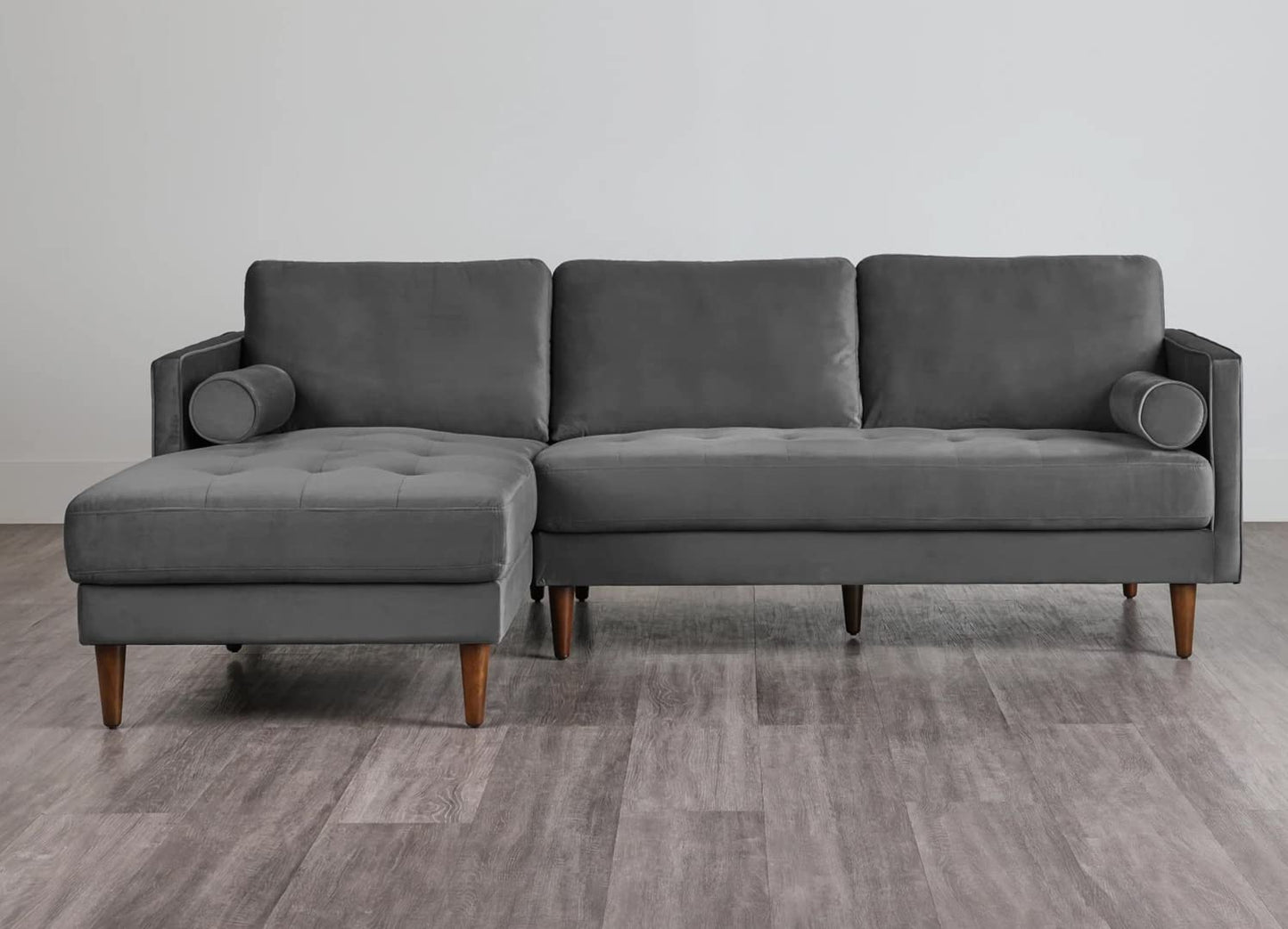 MidCen Wooden 3 Seater Sofa Set with High-Density Comfortable Foam for Home & Living Room (Upholstered- Dark Green Velvet Fabric) 