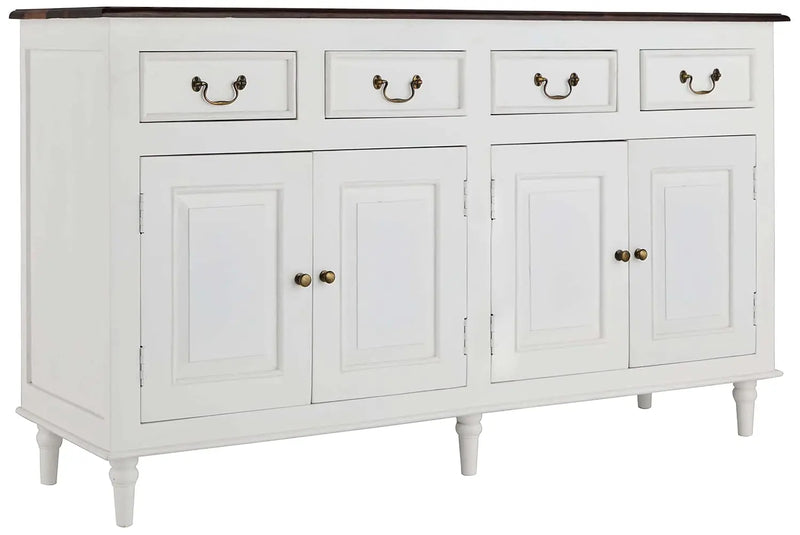 Solid Wood Cancun Storage Sideboard Cabinet with 4 Door and 4 Drawer for Living Room 