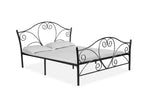 Iron Bed for Bedroom Metal Bed in Black Color | Double Bed King Size for Bedroom with Headboard and Footboard Without Mattress 