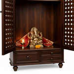 Handcrafted Sheesham Wood Temple with Storage for Pooja Room | Temple for Home | Pooja Mandir 