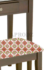 Acacia Wood Dressing Table with Portable Stool for Living Room (Brown Finish) 
