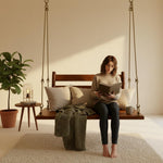 Jhula for Adults for Home 3 Seater Swing Wooden Jhula for Indoor Outdoor & 