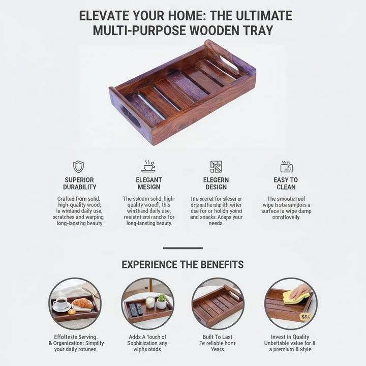 Translation missing: en.Sheesham Wood Decorative Antique Touch Serving Tray 