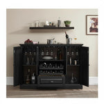 Mango Wood Peetz Royal Bar Cabinet – Stylish Home Bar Furniture with Wine Glass Storage & Shelves for Living Room, Dining & Lounge 