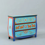 Wooden Handpainted Chest of Drawer | Wooden Antique Cabinet for Storage | Solid Wood Chest | Wooden Drawer Furniture | 3 Drawers 