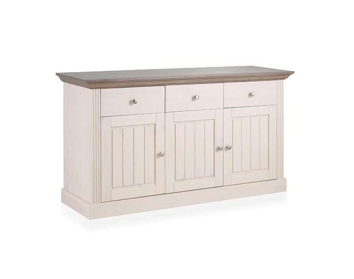 Translation missing: en.Solid Wood Alegre Sideboard 3 Door Storage Cabinet for Living Room | White 