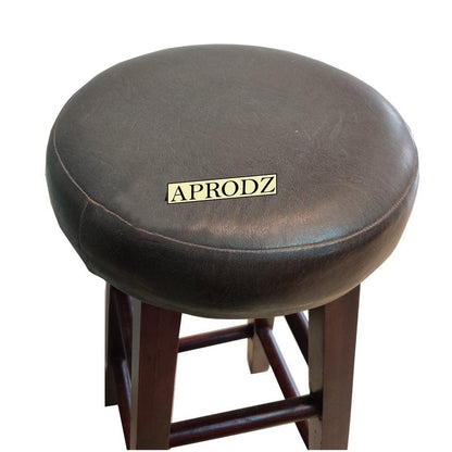 Vero Bar & Kitchen Stool – Elegant Brown Faux Leather Upholstered Seat with Sturdy Wooden Legs for Dining & Counter Seating