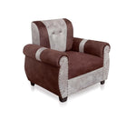 Elegant Single Seater Sofa Set for Modern Living Space Furniture in Brown and Beige Color 