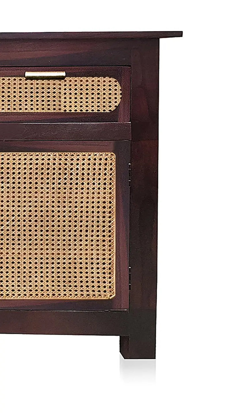 Translation missing: en.APRODZ Sheesham Wood and Cane Office Desk Study Computer Table for Study Room with 1 Drawer and 1 Door (Rosewood - Mahogany)