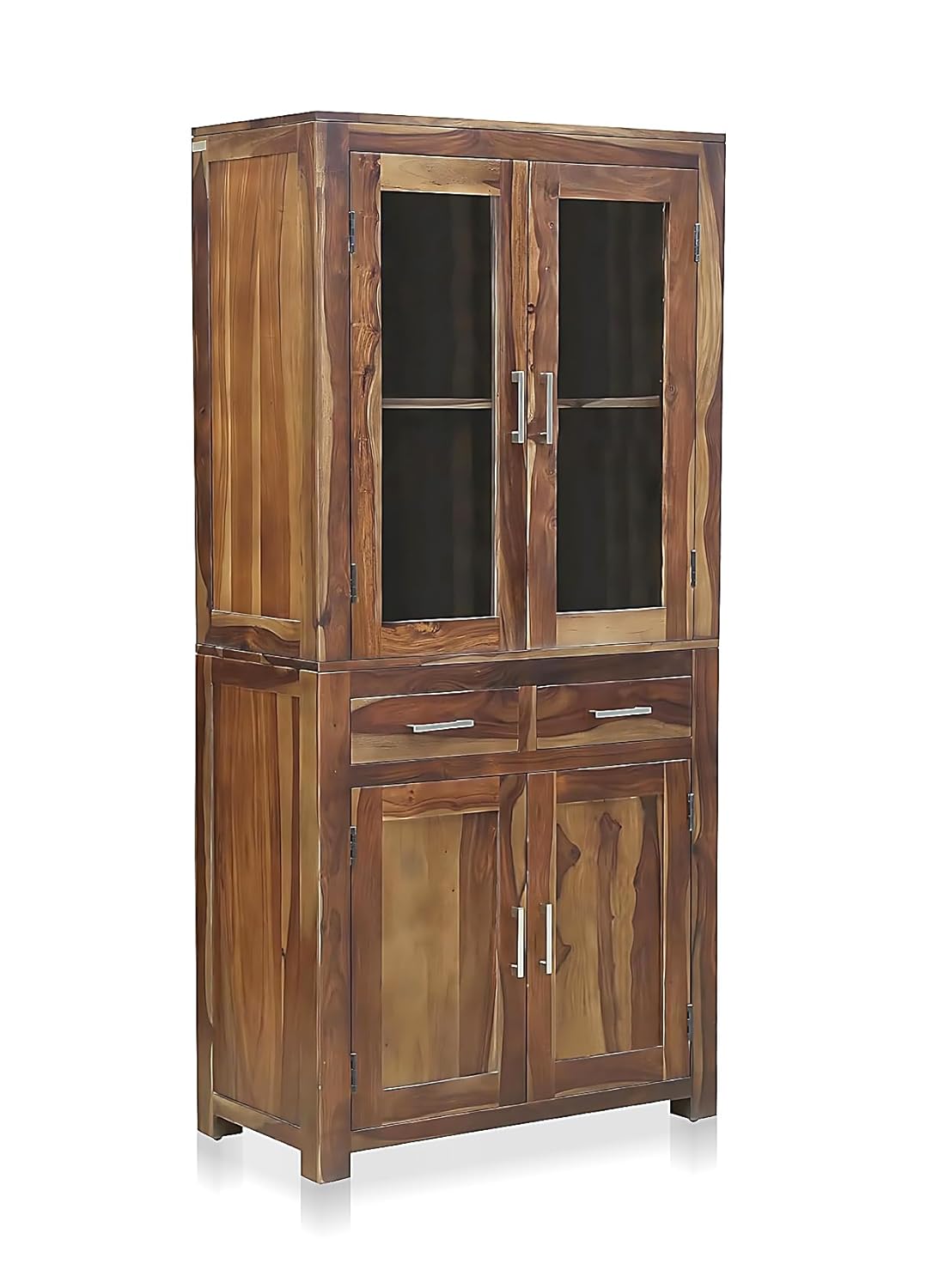Bookshelf | Sheesham Wood Wooden Storage Organizer | Shelves Bookcase Rustic Durable, Stylish & Compact Design for Home, Office & Living Room | Furniture Organizer Elegant Finish (Brown) 