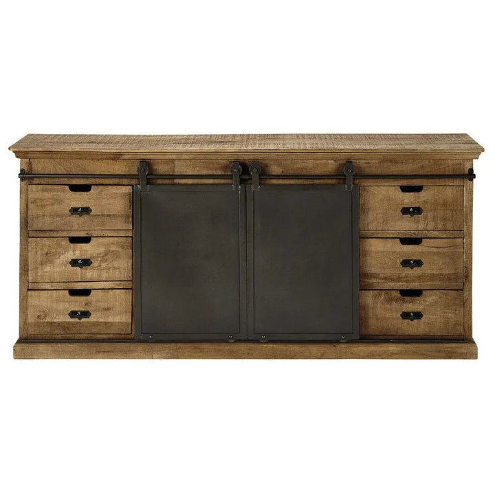 Translation missing: en.APRODZ Mango Wood Mariupol Sideboard Storage Cabinet for Living Room | Wooden Cabinet for Kitchen | Brown Finish
