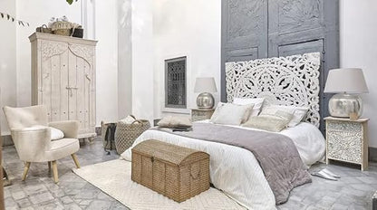 Mehrab Mango Wood 2-Door Wardrobe Storage Almirah Cupboard for Cloths (Solid Wood - White) 