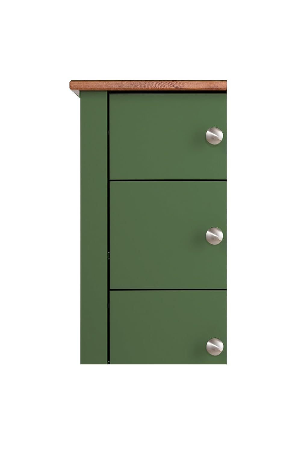 APRODZ Mango Wood Cordoba Chest of 3 Drawers Storage Cabinet for Living Room | Wooden Sideboard | Light Green Finish