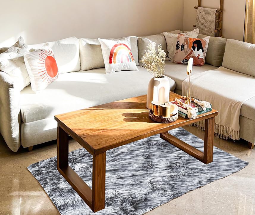 Premium Solid Wood Coffee Table for Living Room, Diamond Shape Pattern, Rustic Accent Furniture for Home and Office