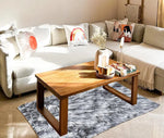 Premium Solid Wood Coffee Table for Living Room, Diamond Shape Pattern, Rustic Accent Furniture for Home and Office 