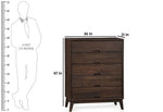 APRODZ Mango Wood Storage Cabinet Cruz Chest of 5 Drawers Furniture for Living Room | Brown