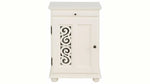 Mango Wood Dolega One Door and One Darwer Bedside Storage Table for Living Room | White Finish 