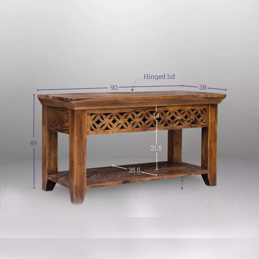 Translation missing: en.Durque Box Bench with Storage, Teak, Standard 