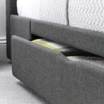 APRODZ Solid Wood Bray King Size Bed with 2 Drawers for Bedroom | Grey Finish