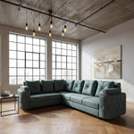 7-Seater Sofa with Padded Armrest, Premium Faux Leather Fabric Corner Sofa 