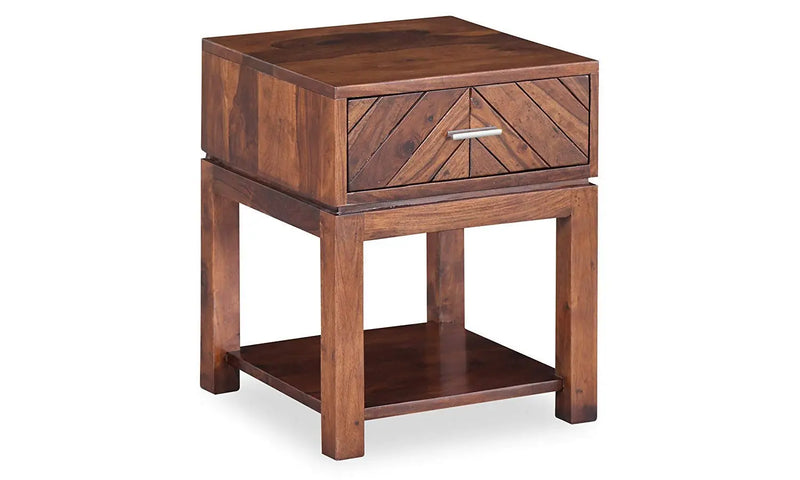 Lorca Bedside Table (Light Honey Sheesham 