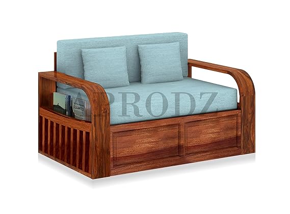 Sheesham Wood 2 Seater Sofa Cum Bed with Storage 