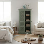 Floreale wardrobe Carved Mango Wood 2-Door Wardrobe Almirah 