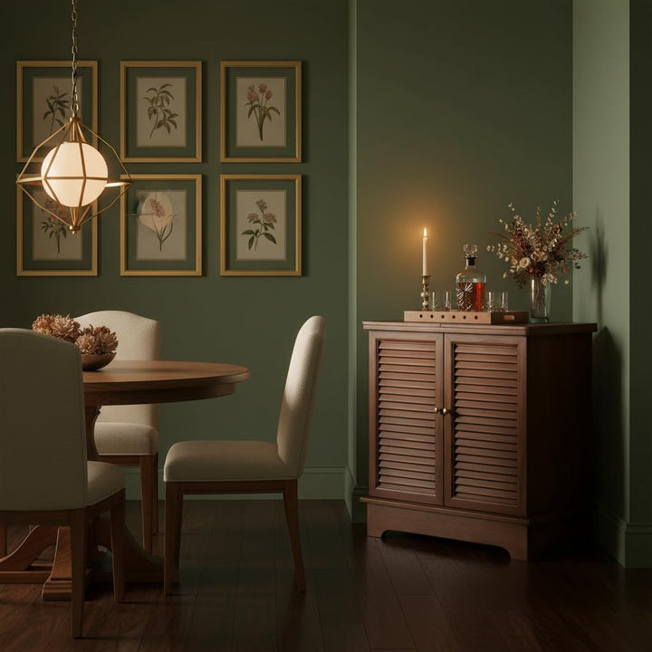 Translation missing: en.Mango Wood Downer White Bar Cabinet with Wine Glass Storage for Living Room, Standard 